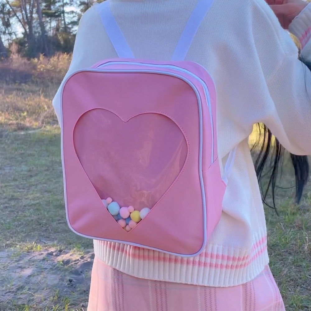 Pink Heart Ita Backpack Kawaii Bag